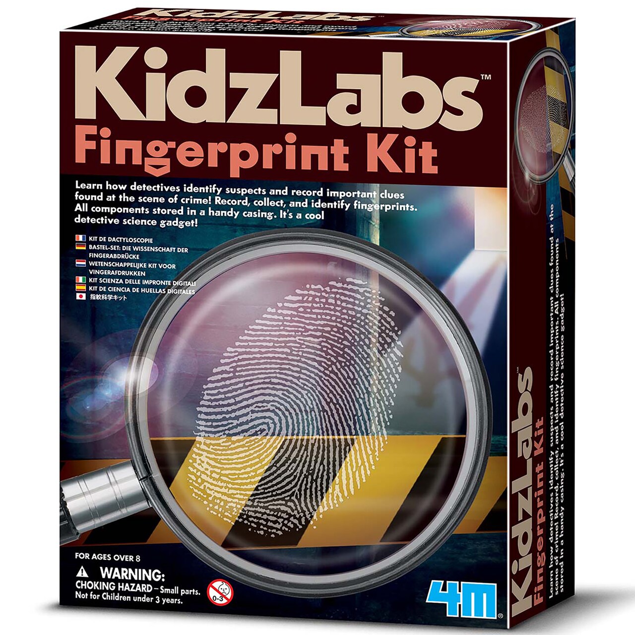 4M KidzLabs Fingerprint Science Kit – Hands-On STEM Activity Set with Observation Tools, Ages 8+